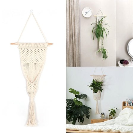 Handvävd hängkorg för blomkruka i bomullsrep - high quality