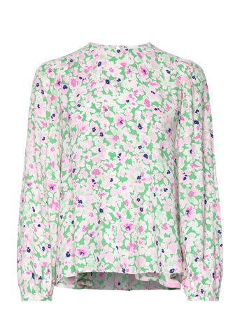 Slfmalida Ls Top B Bluse Langermet Grønn Selected Femme*Betinget Tilbud