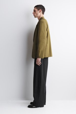 COS Men's Blazer In Cotone Destrutturato in Verde