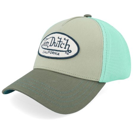 Von Dutch - Grønn trucker Caps - Oval Patch Turqouise/Green A-Frame Trucker @ Hatstore