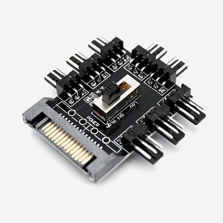 PC Fan Hub 12V PWM Hub, 8-kanals 3Pin PWM, CPU-hovedkort-ventilatorkontakt Desktop Computer Cooler Case Fan, SATA-grænseflade (8-port SATA)