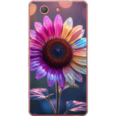 Yhteensopiva Puhelinkuori Sony Xperia Z3 Compact Iridescerende kukka, jossa kimaltelevat terälehdet vaaleanpunaisessa, violetissa ja kultaisessa säv