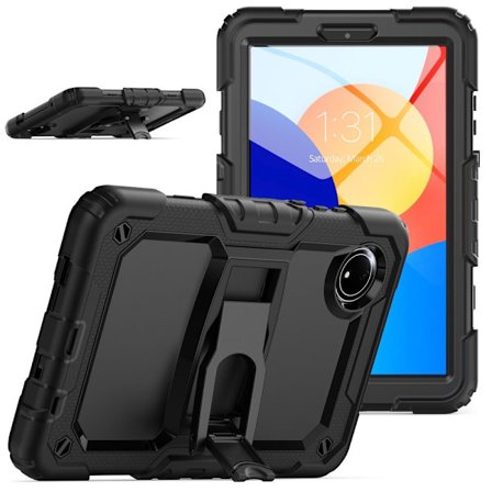 Xiaomi Redmi Pad SE 4G 8.7 inch Case Kickstand Bump Resistant Silicone Tablet Cover - Black