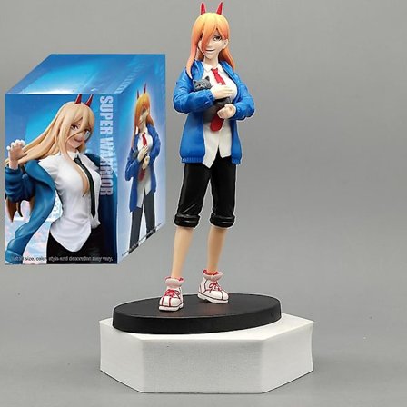 19cm Motorsåg Man Denji Anime Figur Power/denji Action Figur Motorsåg Man Denji Figurine Vuxen Samlarobjekt Modell Docka Leksak Present C