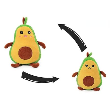 Söt tecknad Flip Doll Flip Dubbelsidig docka Present-avokado