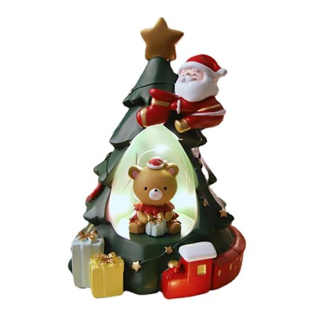 Juletræ LED-lys med sød julemand snemand harpiks ornament bord natlampe
