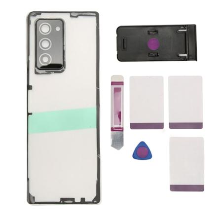 Transparent Clear Mobiltelefon Baksida Glas Cover Telefon Baksida Glas Cover Ersättning för Galaxy Z Fold 2 5G F916 med Kameralins Telefonhållare