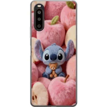 Kompatibel Mobilcover til Sony Xperia 10 II Stitch blandt lyserøde fluffy æbler med teddy og sød kawaii-æstetik