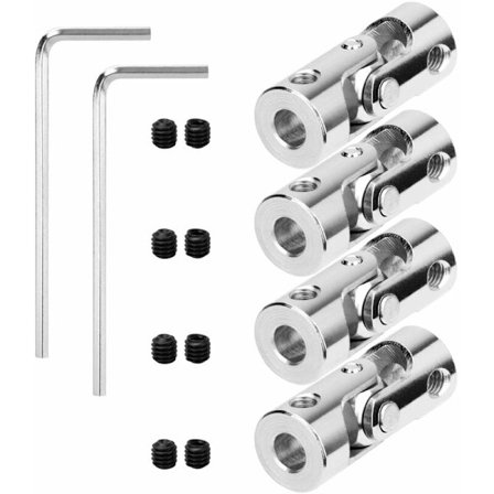 4 pakker 4mm til 4mm stål universal led kugleled kobling konnektor, roterende model DIY motoraksel tilbehør