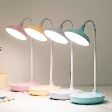 20 LED Fleksibel Berøringslampe for Skrivebord og Sengerom - Dimbar, USB-Lader, Hvit