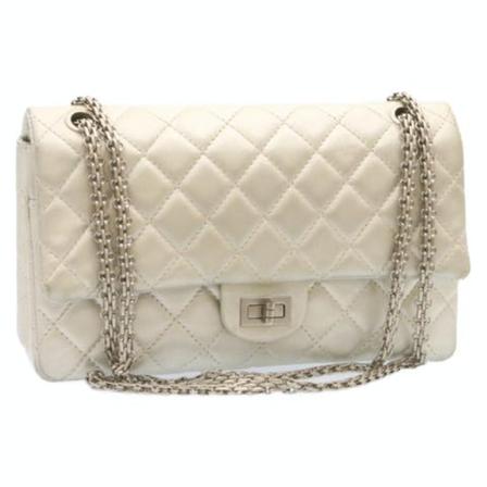 Chanel Vintage, Pre-owned Leather Flap Bag Grijs, Dames, Maat:ONE Size,leer