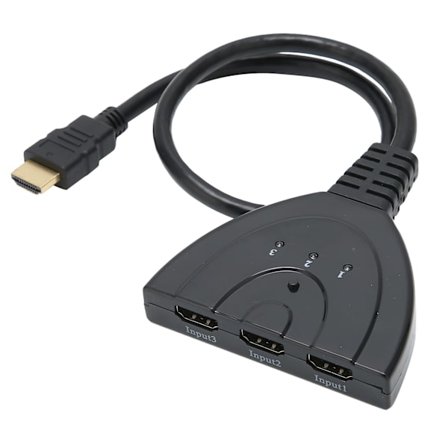 3 Port HDMI Switch 3 Ind 1 Ud 1080P Hub Switcher Plug and Play Splitter Adapterkabel