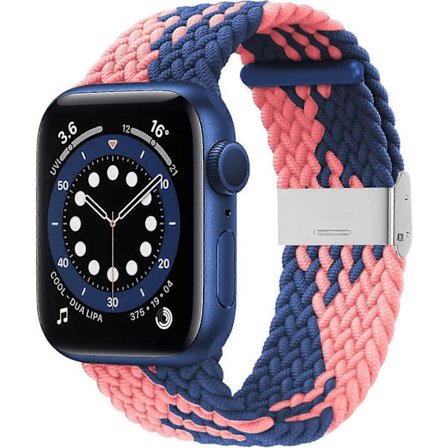 Kompatibel med Apple Watch iWatch remme 38 mm 40 mm 41 mm 42 mm 44 mm 45 mm Kvinder Mænd, Justerbar Flettet Solo Loop Strækbar Elastik Sportsarmbånd