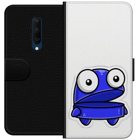 Kompatibel Tegnebogsetui til OnePlus OnePlus 7T Pro Blå tegneseriefigur med åbent udtryk og store øjne i sjov illustration