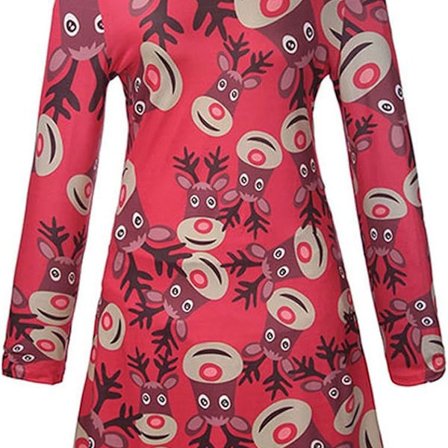 Naisten juhlavia kuvioita, ruma joulumekko, hauska A-linjainen KLB