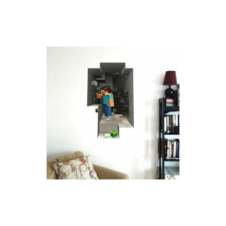 Pack för Minecraft Giant Peel and Stick Stickers Cartoon Stickers 3D Cartoon Wall Stickers