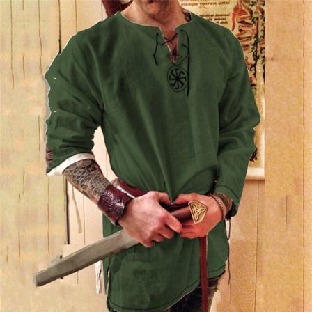 Knight Cosplay medeltida kostym tunika Halloween kostymer för män Vuxen Viking Piratförklädnad Tjusiga kläder Karnevalskjortor Color 4 S
