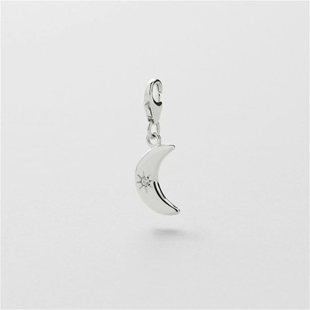 Moon Charm - Sterling Silver - Safira