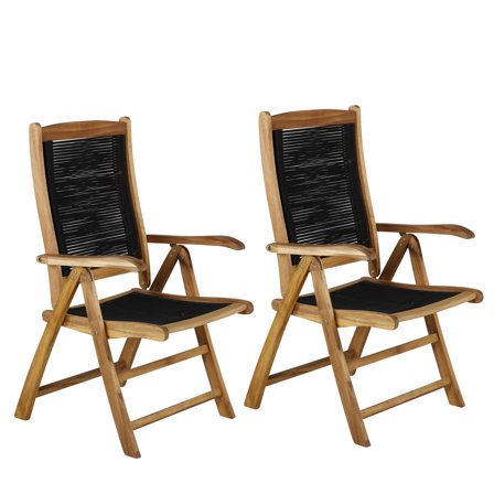 Venture Home Peter 9612-076 Positionsstol 2-pack, svart/natur, Utemöbler