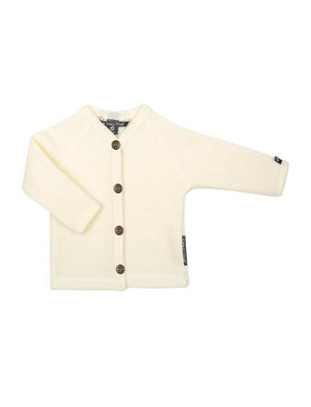 Cardigan, Merino Wool W. Buttons, Offwhite Stickad Tröja Cardigan Creme Smallstuff