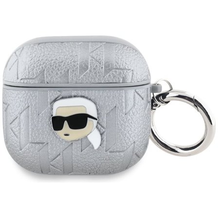 Karl Lagerfeld Monogram Karl Head-etui til AirPods 4 - sølv