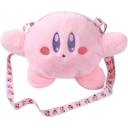 Kawaii Kiby Plys Taske Crossbody Pung, Lille Fluffy Skuldertaske Messenger Taske Håndtaske Pung til Kvinder.(pink)
