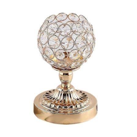 Moderne Gull Krystall Lysestake Telysholder Dekorativ Dekorasjon Lysestakeholder for Bryllup Soverom Stearinlys Middag Ferie Hjem