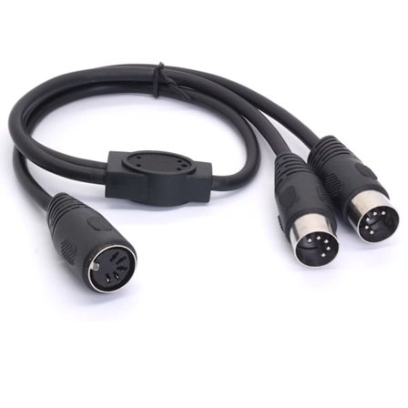 2025 Nyeste Modell MIDI Y Splitter Kabel Adapter, Din 5 Pin Hunn Jack til Dobbel 2 Hann Kontakt Uttak MIDI Kabel for Miksere, Keyboard, Musikk