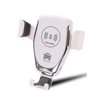 Mobiltelefon Bilholder Med Trådløs Opladning 15w, Hurtig Opladning, Robust Design, Micro Usb(hvid) (FMY)