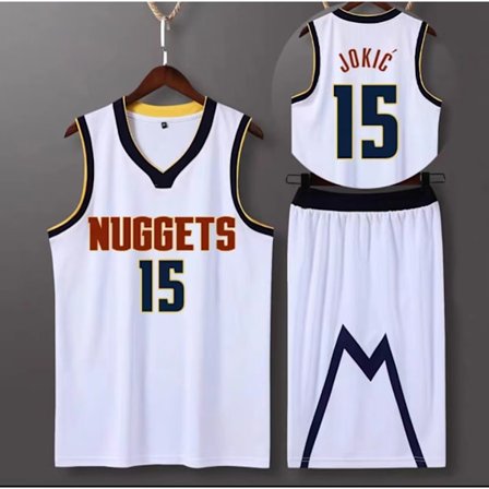 Sportstøj Nikola Jokic Denver Nuggets Baskettrøje 15 Baskettrøje til voksne City White