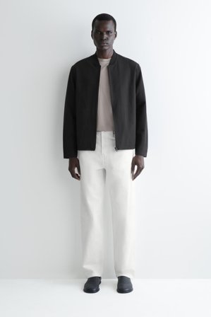 COS Men's Panelled Bomber Jacket in Black