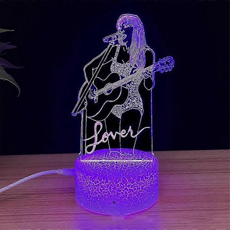 Taylor Swift 3D LED Nattlampe Skrivebordslampe 7 Farger Endring med Berøringskontroll Hjem Rom Borddekor -NMAOV