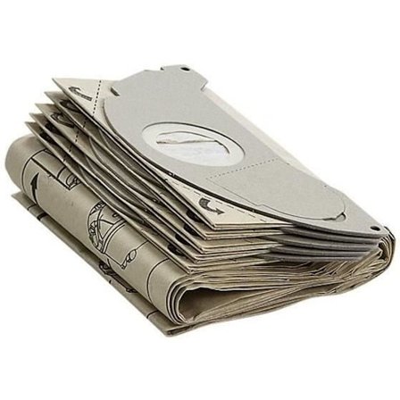 Set med 5 pappersfilterpåsar för Kärcher A 2120/3001/2501/2601/WD 2500 dammsugare