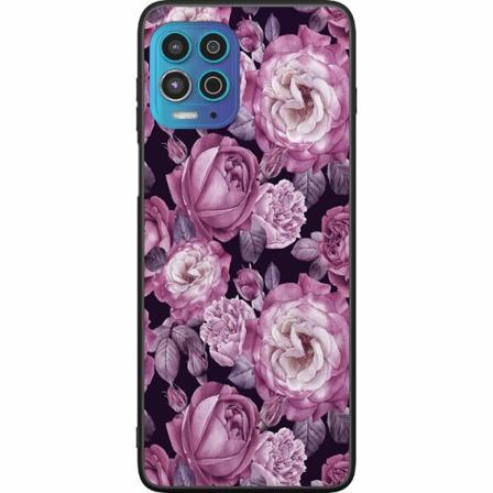 Motorola Moto G100 Svart Skal Blommor