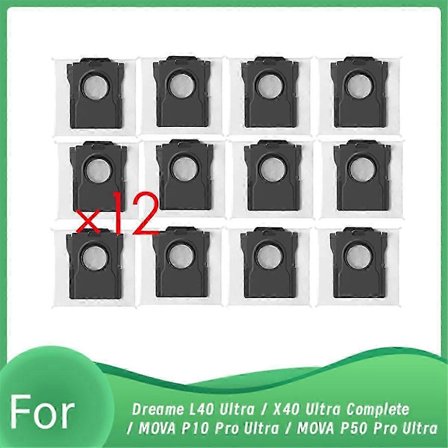 12 kpl Pölynimuripusseja Dreame L40 Ultra / X40 Ultra Complete / MOVA P10 Pro Ultra / MOVA P50 Pro Ultra -malleille_yux