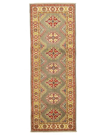 Hand Knotted Kazak Fine Rug 65X183 Wool Brown/Orange Small