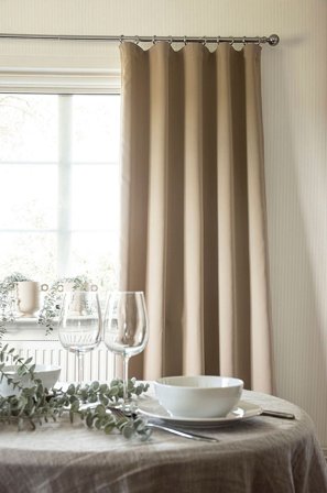 Hasta - Verho Svala (recycle) 132x250 cm - Beige - Lenkkiverhot - 132X250 - - Homeroom