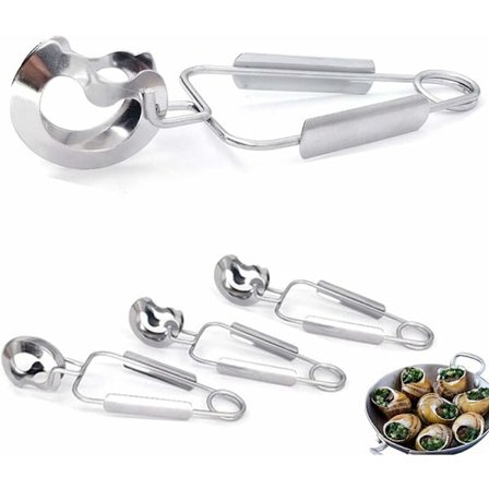 4 stk rustfritt stål matpinsett bestikk fransk snegle rustfritt