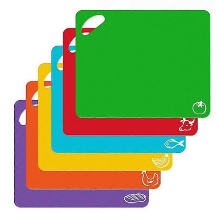 6 stk. skridsikre rektangulære fisk, frugt, kylling skærebrætter køkkenredskab - ZZY