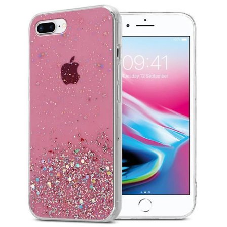 Fodral för Apple iPhone 7 PLUS / 7S PLUS / 8 PLUS Fodral i rosa med glitterfodral Skyddande silikon TPU Glitter