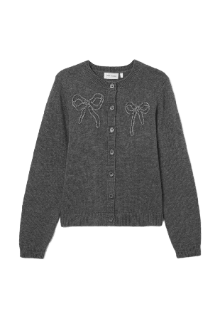 Carin Wester Cardigan med rosetter EBBIS Stickat Grå XS