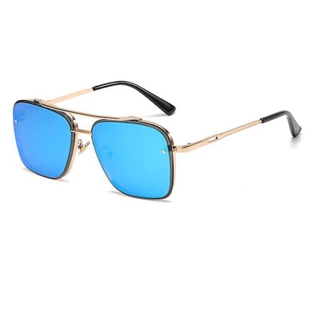 Nya Gradient Solglasögon för män Mode Metall Stor Ram Solglasögon Brand Design Lyx Lunette De Soleil Homme Uv400