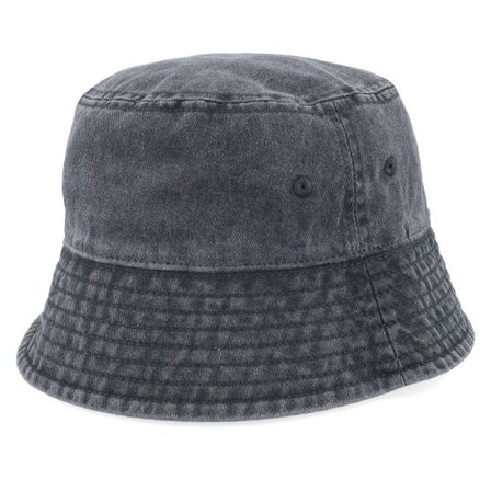 Beechfield - Svart bucket Hatt - Black Vintage Washed Bucket @ Hatstore