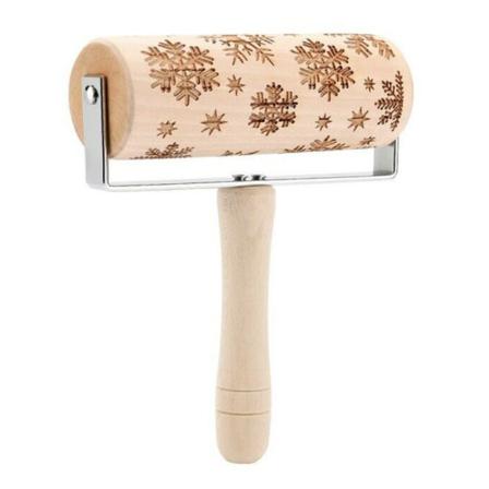 Av Träkavel Med Julälgmönsterdesign