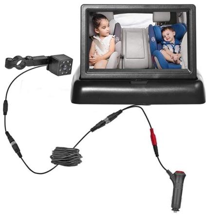 4,3 Tommer HD Foldbar Bil Bag View Monitor Reversing LCD TFT Skærm
