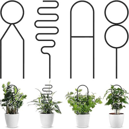 4 stk Små Metallgitter for Potteplanter, Mini Gitter for Klatreplanter Innendørs