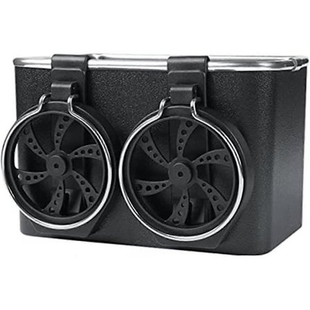 Opbevaringsboks til armlæn i bil med vandkopholder - Multifunktionel bilorganiseringspose, bilvævsboks telefonholder, 2 bilkopholdere BKQ