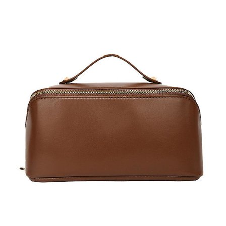 Kosmetisk taske til kvinder, stor kapacitet, bærbar toilettaske i PU-læder