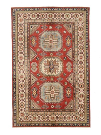 Kazak Fine Rug 183X282 Brown/Dark Red Wool, Afghanistan