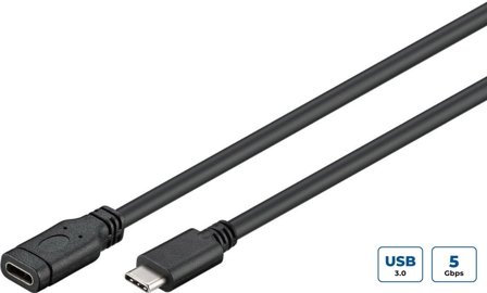 MicroConnect USB type C-forlengelseskabel - 24 pin USB-C til 24 pin USB-C - 1 m